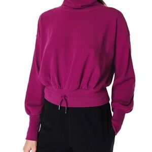 Sweaty Betty Melody Luxe Fleece Sweatshirt Amaranth Pink SZ 8